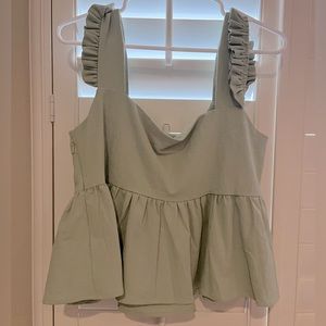 Ruffled sage green tank!